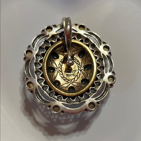 Vintage Carolyn Pollock Sterling Silver and Brass Pendant - Picture 2 of 7
